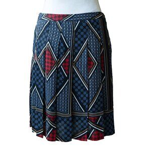 Worthington Pleated Skirt Knee Length High Waist Retro Office Siren A Line Full